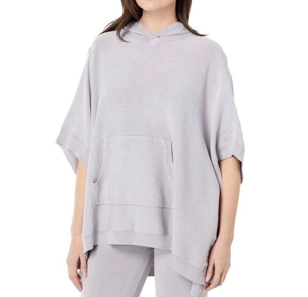 Barefoot Dreams Sunbleached Poncho Women’s One Size Soft Violet Hooded Pocket
